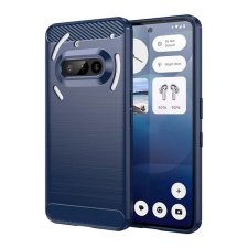 Gigapack Nothing Phone (3a) szilikon telefonvédő (ütésállóság, légpárnás sarok, szálcsiszolt, karbon minta) sötétkék tok és táska