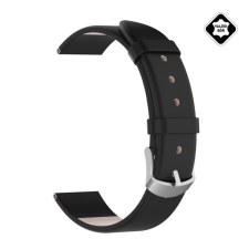 Gigapack Pótszíj (egyedi méret, 18 mm, valódi bőr) FEKETE Huawei Watch, Huawei Watch Fit, Garmin Venu 2S okosóra kellék