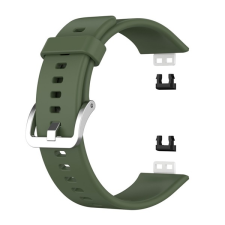 Gigapack Pótszíj (egyedi méret, szilikon, állítható) SÖTÉTZÖLD Huawei Watch Fit okosóra kellék