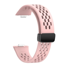 Gigapack Pótszíj (egyedi méret, szilikon, lyukacsos, légáteresztő) RÓZSASZÍN Huawei Watch Fit 3 okosóra kellék