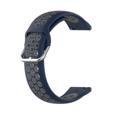 Gigapack Pótszíj (univerzális, 20 mm, szilikon, lyukacsos, légáteresztő) SÖTÉTKÉK / SZÜRKE [Realme Watch] (5996457953707) okosóra kellék
