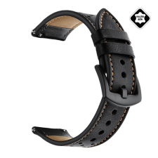 Gigapack Pótszíj (univerzális, 20mm, valódi bőr, légáteresztő) fekete gp-102722 okosóra kellék
