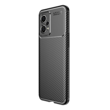 Gigapack Realme 9 5G szilikon telefonvédő (közepesen ütésálló, légpárnás sarok, karbon minta) fekete tok és táska