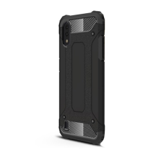 Gigapack Samsung Galaxy A01 (SM-A015F) telefonvédő (közepesen ütésálló, szilikon belső, fémhatás) fekete tok és táska