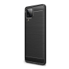 Gigapack Samsung Galaxy A12 Szálcsiszolt Szilikon Tok - Fekete