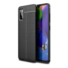 Gigapack Samsung Galaxy A41 Szilikon telefonvédő (bőr hatású, varrás minta, fekete) tok és táska