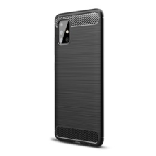Gigapack Samsung Galaxy A51 Szilikon telefonvédő (légpárnás sarok, szálcsiszolt, karbon minta, fekete) tok és táska