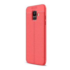 Gigapack Samsung Galaxy A6 (2018) Szilikon Tok - Piros/Varrás minta tok és táska