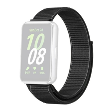 Gigapack Samsung Galaxy Fit 3 pótszíj (egyedi méret, nylon, tépőzáras, légáteresztő) fekete okosóra kellék
