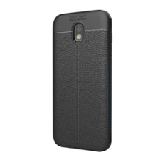 Gigapack Samsung Galaxy J3 (2017) Szilikon telefonvédő (bőr hatású, varrás minta, fekete) tok és táska
