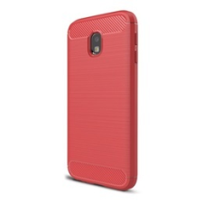Gigapack Samsung Galaxy J3 (2017) Szilikon telefonvédő (légpárnás sarok, szálcsiszolt, karbon minta, piros) tok és táska