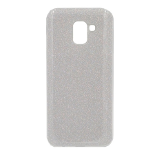 Gigapack Samsung Galaxy J6 (2018) szilikon telefonvédő (műanyag belső, csillogó hátlap, ezüst) tok és táska
