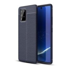 Gigapack Samsung Galaxy S10 Lite Szilikon telefonvédő (bőr hatású, varrás minta, sötétkék) tok és táska