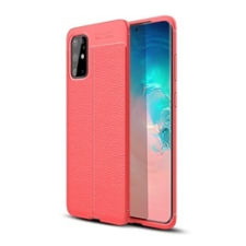 Gigapack Samsung Galaxy S20+ Szilikon telefonvédő (bőr hatású, varrás minta, piros) tok és táska