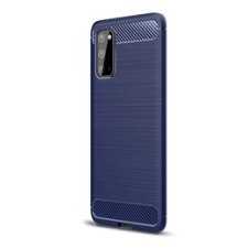 Gigapack Samsung Galaxy S20 Szilikon telefonvédő (légpárnás sarok, szálcsiszolt, karbon minta, sötétkék) tok és táska