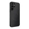 Gigapack Samsung Galaxy S25 Ultra (SM-S938) szilikon telefonvédő (műanyag hátlap, karbon minta, mágneses) fekete