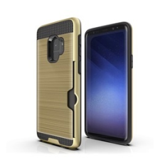 Gigapack Samsung Galaxy S9 műanyag telefonvédő (közepesen ütésálló, szálcsiszolt minta, arany) tok és táska