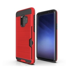 Gigapack Samsung Galaxy S9 műanyag telefonvédő (közepesen ütésálló, szálcsiszolt minta, piros) tok és táska