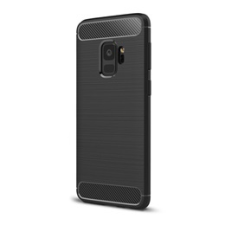 Gigapack Samsung Galaxy S9 Szilikon telefonvédő (légpárnás sarok, szálcsiszolt, karbon minta, fekete) tok és táska