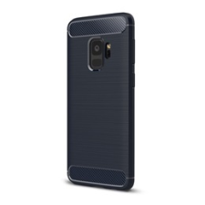 Gigapack Samsung Galaxy S9 Szilikon telefonvédő (légpárnás sarok, szálcsiszolt, karbon minta, sötétkék) tok és táska
