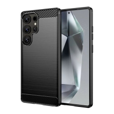 Gigapack Samsung S25 Ultra GIGAPACK Szilikon telefonvédő ütésállóság, karbon minta, FEKETE tok és táska