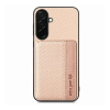 Gigapack Szilikon telefonvédő bőr hatású hátlap mágneses kitámasztó kártyatartó RFID Samsung S26 bézs GP-183613