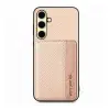 Gigapack Szilikon telefonvédő bőr hatású mágneses kitámasztó kártyatartó RFID karbon minta Samsung Galaxy A56 5G bézs GP-183612