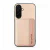 Gigapack Szilikon telefonvédő bőr hatású mágneses kitámasztó kártyatartó RFID karbon minta Samsung Galaxy A57 5G bézs GP-183614