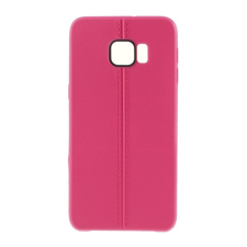 Gigapack Szilikon telefonvédő (bőr hatású, varrás minta) RÓZSASZÍN tok és táska