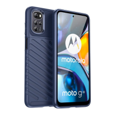 Gigapack Szilikon telefonvédő (közepesen ütésálló, csíkos, dombor minta) SÖTÉTKÉK Motorola Moto G22 (XT2231), Motorola Moto E32s (XT2229), Motorola Moto E32 (XT2227) tok és táska