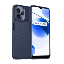 Gigapack Szilikon telefonvédő (közepesen ütésálló, csíkos, dombor minta) SÖTÉTKÉK [Realme C35] (5996591159973) tok és táska