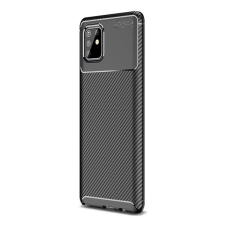 Gigapack Szilikon telefonvédő (közepesen ütésálló, légpárnás sarok, karbon minta) FEKETE [Samsung Galaxy Note 10 Lite (SM-N770F)] tok és táska