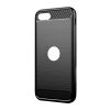 Gigapack Szilikon telefonvédő (közepesen ütésálló, légpárnás sarok, szálcsiszolt, karbon minta, logo kivágás) FEKETE [Apple iPhone SE 3 (2022)] (5996457978243)