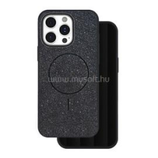 Gigapack Szilikon telefonvédő (műanyag hátlap, kameravédő, MagSafe, csillogó) FEKETE (GP-171520) tok és táska