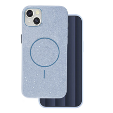 Gigapack Szilikon telefonvédő (műanyag hátlap, kameravédő, MagSafe, csillogó) VILÁGOSKÉK Apple iPhone 15 tok és táska