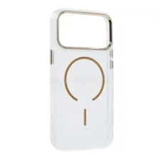 Gigapack Szilikon telefonvédő (műanyag hátlap, kameravédő, MagSafe, légpárnás sarok) ARANY (GP-177249) tok és táska