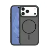 Gigapack Szilikon telefonvédő (műanyag hátlap, ütésállóság, légpárnás sarok, kameravédő, MagSafe) FEKETE Apple iPhone 17 Pro