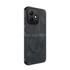 Gigapack Szilikon telefonvédő (nappa bőr hátlap, légpárnás sarok, MagSafe) FEKETE (GP-183599) tok és táska