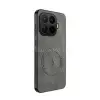 Gigapack Szilikon telefonvédő (nappa bőr hátlap, légpárnás sarok, MagSafe) SÖTÉTSZÜRKE (GP-189529)