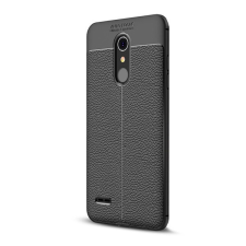 Gigapack Szilikon telefonvédő (ütésállóság, bőr hatású, varrás minta) FEKETE tok és táska