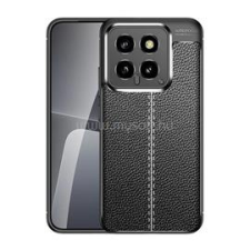 Gigapack Szilikon telefonvédő (ütésállóság, bőr hatású, varrás minta) FEKETE (GP-155469) tok és táska