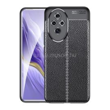 Gigapack Szilikon telefonvédő (ütésállóság, bőr hatású, varrás minta) FEKETE (GP-159537) tok és táska