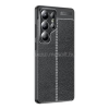 Gigapack Szilikon telefonvédő (ütésállóság, bőr hatású, varrás minta) FEKETE (GP-165128)