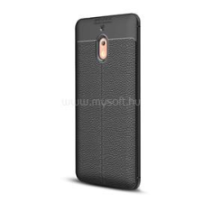 Gigapack Szilikon telefonvédő (ütésállóság, bőr hatású, varrás minta) FEKETE (GP-79244) tok és táska