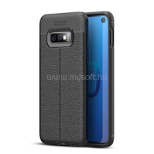 Gigapack Szilikon telefonvédő (ütésállóság, bőr hatású, varrás minta) FEKETE (GP-84788) tok és táska