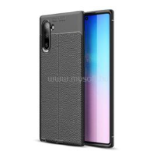 Gigapack Szilikon telefonvédő (ütésállóság, bőr hatású, varrás minta) FEKETE (GP-90140) tok és táska