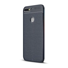 Gigapack Szilikon telefonvédő (ütésállóság, bőr hatású, varrás minta) SÖTÉTKÉK tok és táska