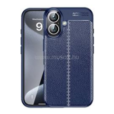 Gigapack Szilikon telefonvédő (ütésállóság, bőr hatású, varrás minta) SÖTÉTKÉK (GP-160131) tok és táska