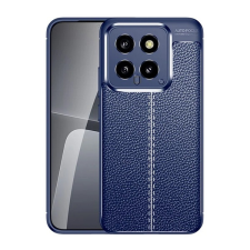 Gigapack Szilikon telefonvédő (ütésállóság, bőr hatású, varrás minta) SÖTÉTKÉK Xiaomi 14 5G tok és táska