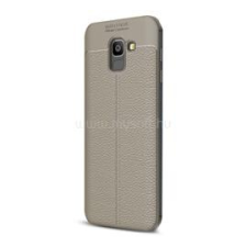 Gigapack Szilikon telefonvédő (ütésállóság, bőr hatású, varrás minta) SZÜRKE (GP-78132) tok és táska